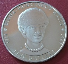 Republic Of The Marshall Islands FIVE Dollar DIANA-Princess-Of-Wales 1961-1997 