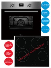 Einbauherd Set autark Backofen Heißluft Umluft Glaskeramik Kochfeld Bräterzone