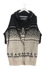 DRYKORN FOR BEAUTIFUL PEOPLE Kurzarmstrickjacke Damen Gr. DE 36 creme-schwarz