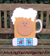Pinnwand Memoboard Schlüsselbrett Klemmleiste Oktoberfest Wiesn Bierkrug Bier