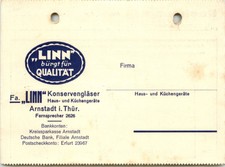 Arnstadt/Thür. - Fa. Linn Konservengläser - Haus und Küchengeräte -330644