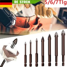 5/6/7Tlg Fliesenbohrer Glasbohrer Keramikbohrer Set 3-12mm für Fliesen Porzellan
