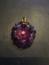 Blüte Anhänger Gold 585 Brillant Amethyst