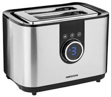MEDION 2 Schlitz Toaster MD10216  920 Watt LED Anzeige siber 