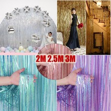 2-3 M Lametta Schimmer Folie Tür Vorhang Hochzeit Geburtstag Party Hintergrund Decor UK