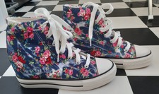 Bella Comoda Sneaker Turnschuhe Textil Stoff Gr. 38 Wedge Absatz blau Blumen NEU