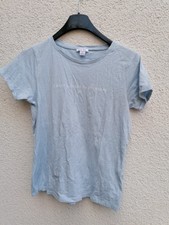 AMISU Damen T-Shirt Kurzarm Größe M hell blau " I WANT A TICKET TO ANYWHERE"