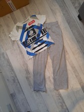 STAR WARS Schlafanzug Pyjama Kurzarm lange Hose Gr. 122 128