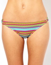 marie meili multicolor zickzack druck ring hipster bikiniunterteil k-53
