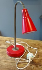 Vintage IKEA KVART Gans Hals Flexibel Schreibtischlampe rot getestet & funktioniert