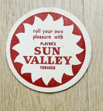 Sehr alte Zigarre/Zigaretten Biermatte aus den 1960er Jahren. Sun Valley Tabak
