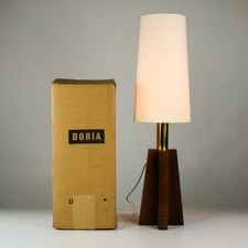 Doria Steh Leuchte Holzfuß Tisch Lampe NOS OVP Vintage X Base 60er 70er Jahre