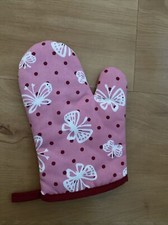 Kinder Kochen Koch Handschuh Backen Topflappen rosa Schmetterlinge
