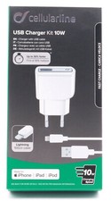 Cellularline USB Netzteil Ladegerät Apple iPhone iPad 10W 1m Kabel Charger 621