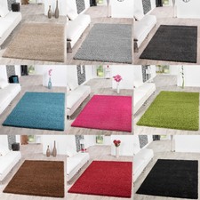 Teppich Hochflor Shaggy Teppiche Langflor Uni Farben Wohnzimmer Pflegeleicht
