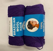 X2 brasilianische Wolle Faux Schlösser, Zöpfen, Verdrehungen Strickgarn. lila