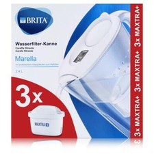 BRITA Wasserfilter Marella weiss 2,4L Starter & 3 Maxtra+ Kartuschen (1er Pack)