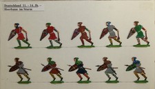 Zinnflachfiguren: Deutschland 11.-14. Jhdt. Heerbann ,Sammlerbemalung, 30mm