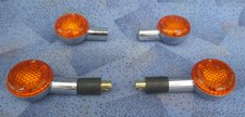 4-teiliges Motorrad SUZUKI-Blinkleuchtenset in Chromoptik incl. 3 Leuchtbirnen!