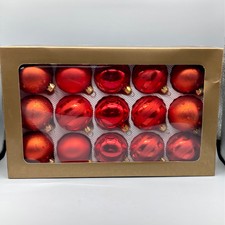 Christbaumkugeln Weihnachtskugeln 15 Stück Glas rot Christbaumschmuck