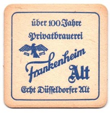 DÜSSELDORF FRANKENHEIM BRAUEREI DÜSSELDORFER ALT 1 BIERDECKEL 1960/1970er