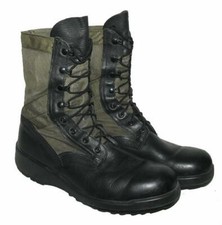 " WELLCO " Militär- STIEFEL / Springerstiefel in schwarz- oliv Gr. 10,5 ca. 45