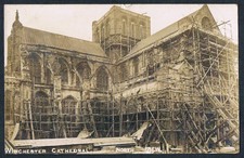WINCHESTER CATHEDRAL NORDANSICHT - REPARATUREN & GERÜSTE R.P. 1910 - C.E.S.  BELOE