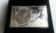 American Eagle - Liberty, 1 oz Silber 2022 in einem 3 Unzen Barren im Etiu