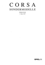 Opel Corsa Sondermodelle Preisliste 1997 5.3.97 D Family Twen Vogue Cappuccino