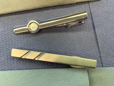 2 silberne Krawattenhalter Krawattenklammern NEU in der OVP #03