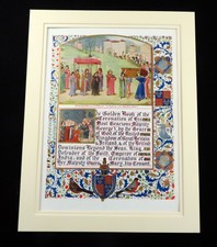 König Richard III. beleuchtete Manuskript Krönungszeremonie antiker Druck 1911