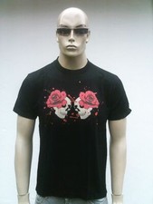 SKULL & ROSEN Punk Rock Psychobilly Tattoo T-Shirt L