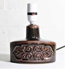 Tischlampe sehr klein 1970's Vintage Brown Drip glasierte Keramik Lampe