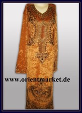 eleganter Kaftan aus Samt in hellbraun Brustweite 72cm Kleid Arabisch Tunika A69
