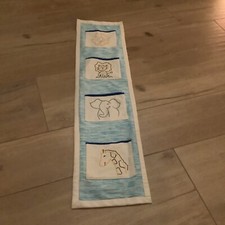 Blau Hängeaufbewahrung Hängeorganizer Kinderzimmer Tür und Wand mit 4 Taschen