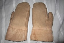Lammfell Handschuhe Fäustlinge Braun Gr. 7,5