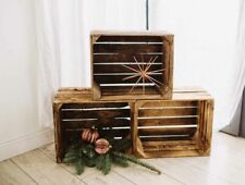 3 X ALTE OBSTKISTEN HOLZKISTEN GEFLAMMT B-WARE VINTAGE SHABBY CHIC