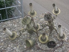 Sammlung Konvolut 2 St. Lüster 3 flammig alt Lampe Leuchte Decke Messing 