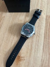 Diesel  Uhr  Herrenarmbanduhr Leder Schwarz Silber