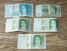 KONVOLUT! 5 STÜCK >>> alte GELDSCHEINE der BRD 5 Mark & 20 Mark <<< 