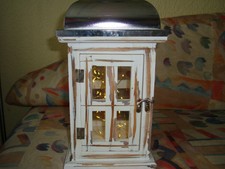 Retro Garten Deko Laterne Shabby Chic mit LED Beleuchtung