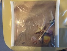 Magnetwand, Pinnwand, Memoboard mit Motiv Strand aus Glas gebraucht