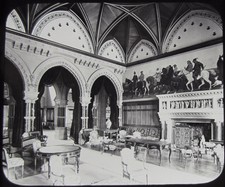 Glas Magic Lantern Rutsche EATON HALL SALOON C1890 FOTO CHESHIRE ENGLAND