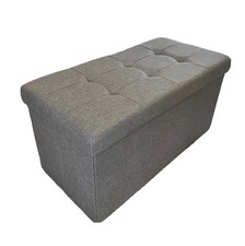 Sitzbank mit Stauraum, Sitztruhe, Sitzhocker, Aufbewahrungsbox, Faltbar - Grau