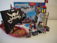 PLAYMOBIL 9522 – Piratenset mit Boot und Turm, OVP & Anleitung, Vollzählig (!)