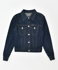 Pit Stop Damen Denim Jacke UK 8 kleine Blaue Baumwolle Vintage dq07