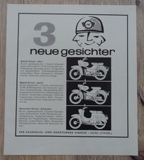 DDR Poster Plakat Werbung Simson Star Spatz Schwalbe RFT Autoradio ca. 1964