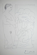 Pablo Picasso Nackte Frau mit großer Skulptur Handsigniert aus der Suite Vollard