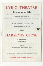 Lyric Theater Hammersmith Harmony Close von Charles Ross 1957 Programm 429c