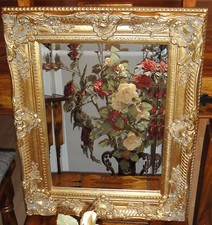 Spiegel Barock Wandspiegel gold Rahmen Antik Stil Badspiegel 54 cm Deko Holz Neu
